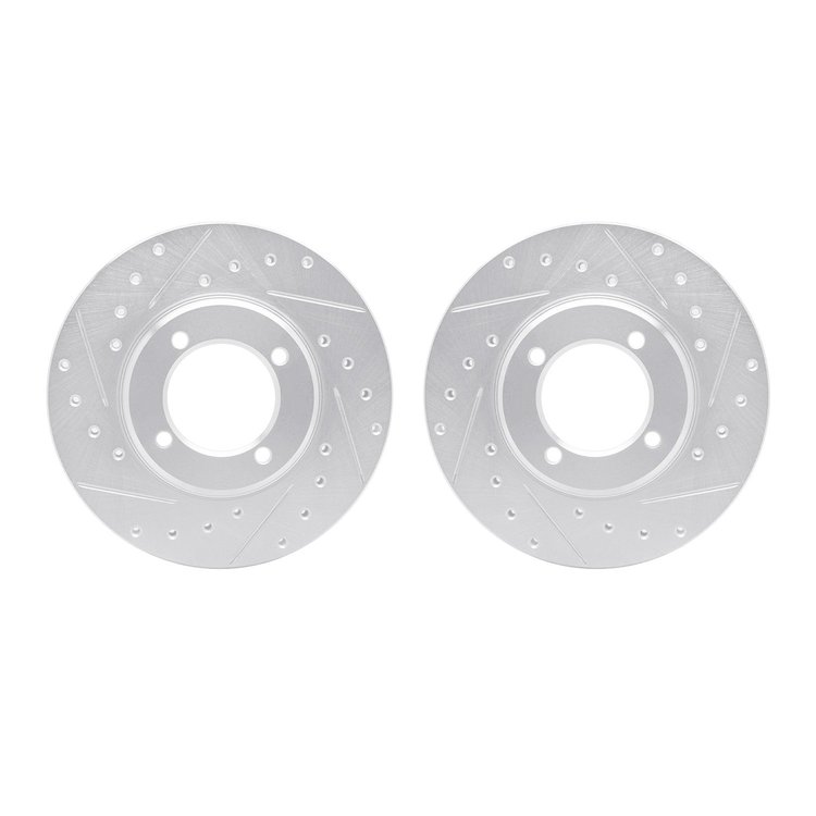 7002-76056 Drilled/Slotted Brake Rotors [Silver], 1981-1982 Lexus/Toyota/Scion, Position: Front