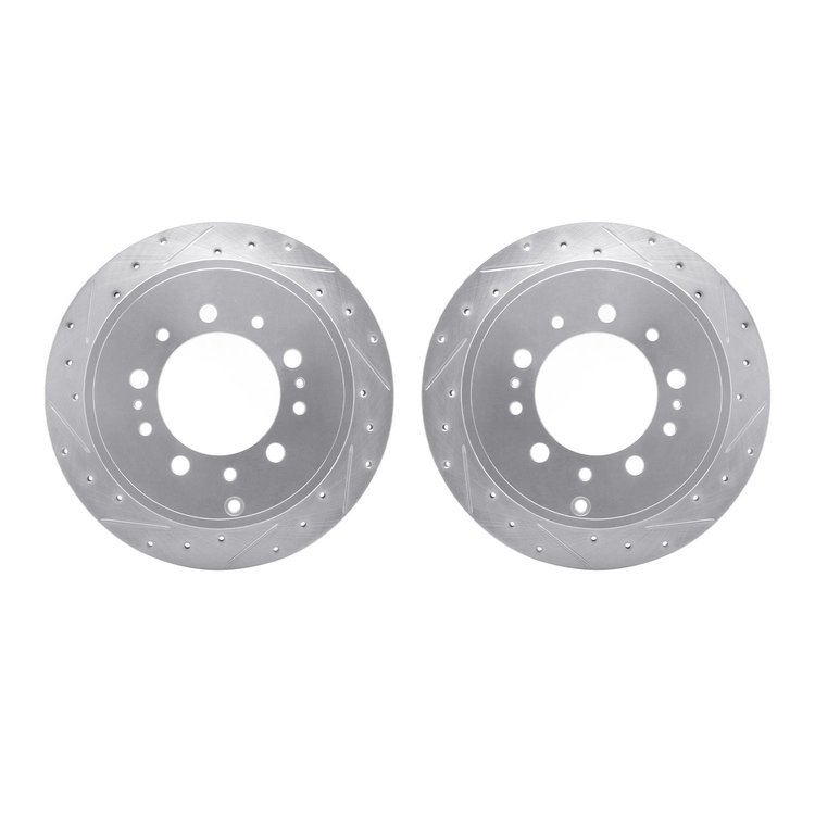 7002-76116 Drilled/Slotted Brake Rotors [Silver], Fits Select Lexus/Toyota/Scion, Position: Rear