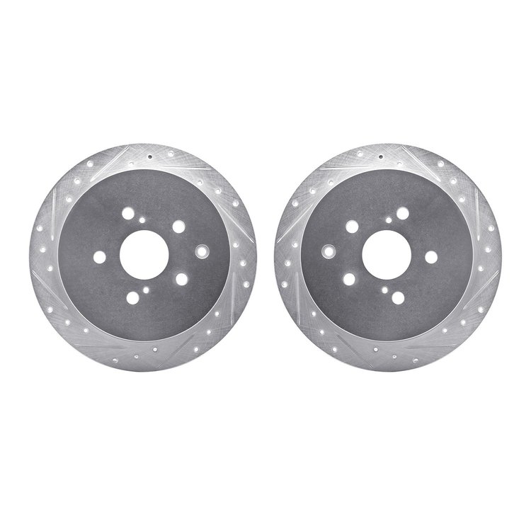 7002-76119 Drilled/Slotted Brake Rotors [Silver], 2010-2020 Lexus/Toyota/Scion, Position: Rear