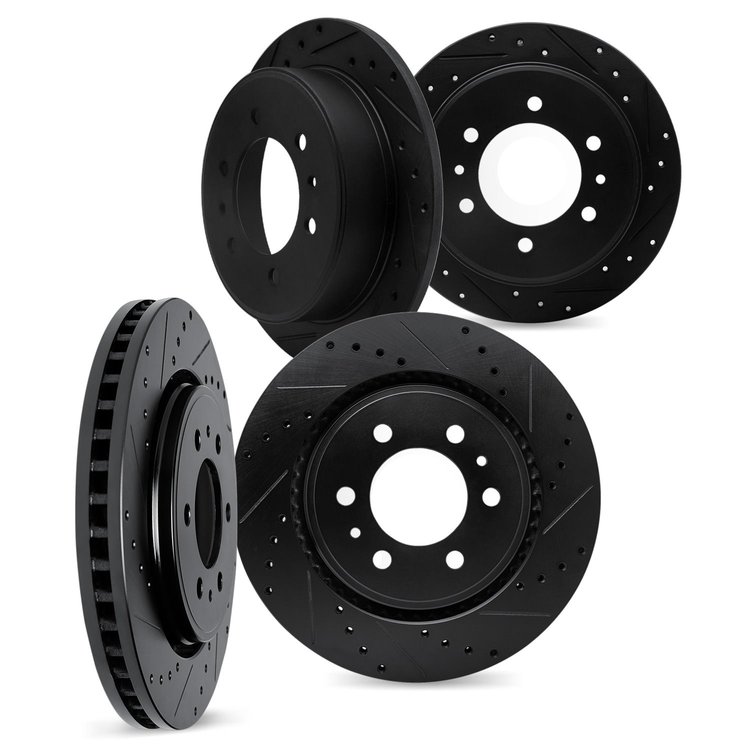 7004-23005 Drilled/Slotted Brake Rotors [Silver], 1972-1979 Renault, Position: Front and Rear