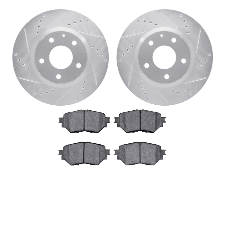 7302-80083 Drilled/Slotted Brake Rotor with 3000-Series Ceramic Brake Pads Kit [Silver], 2017-2018 Ford/Lincoln/Mercury/Mazda, P