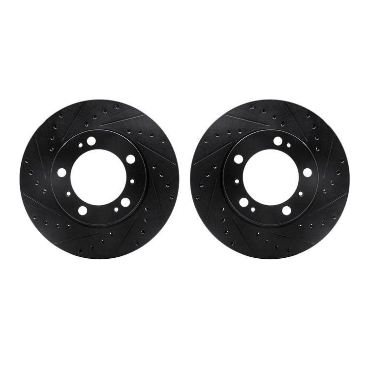 8002-02015 Drilled/Slotted Brake Rotors [Black], 1997-2004 Porsche, Position: Front