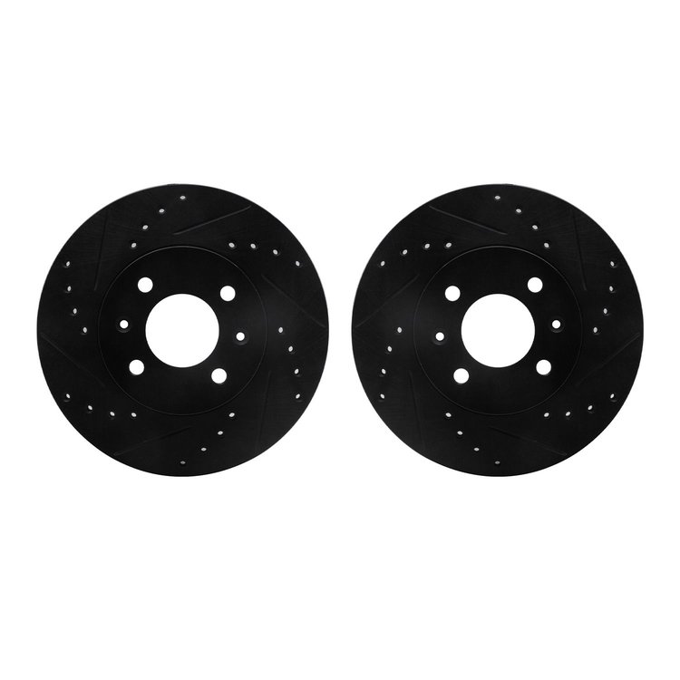 8002-03000 Drilled/Slotted Brake Rotors [Black], 2006-2012 Multiple Makes/Models, Position: Front