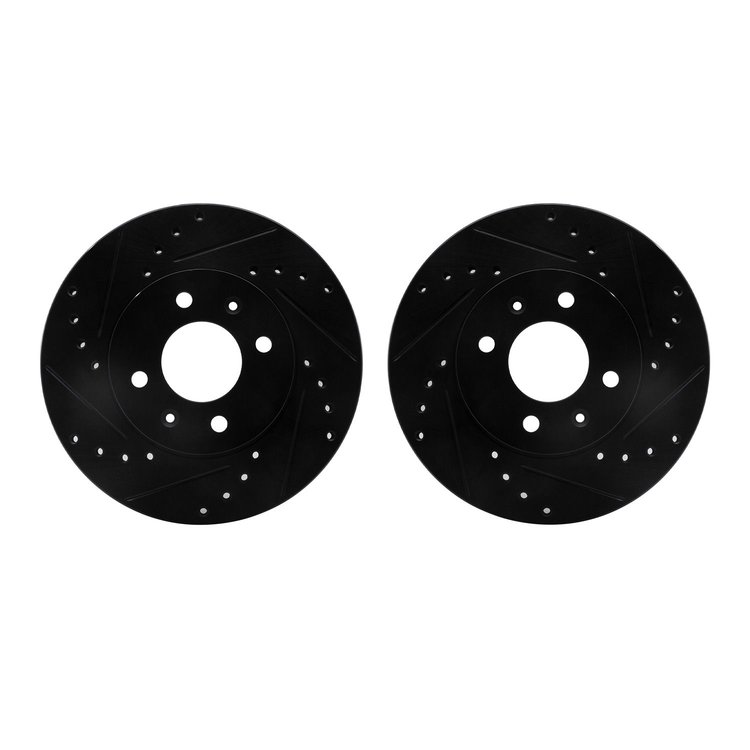 8002-03001 Drilled/Slotted Brake Rotors [Black], 2012-2017 Multiple Makes/Models, Position: Front
