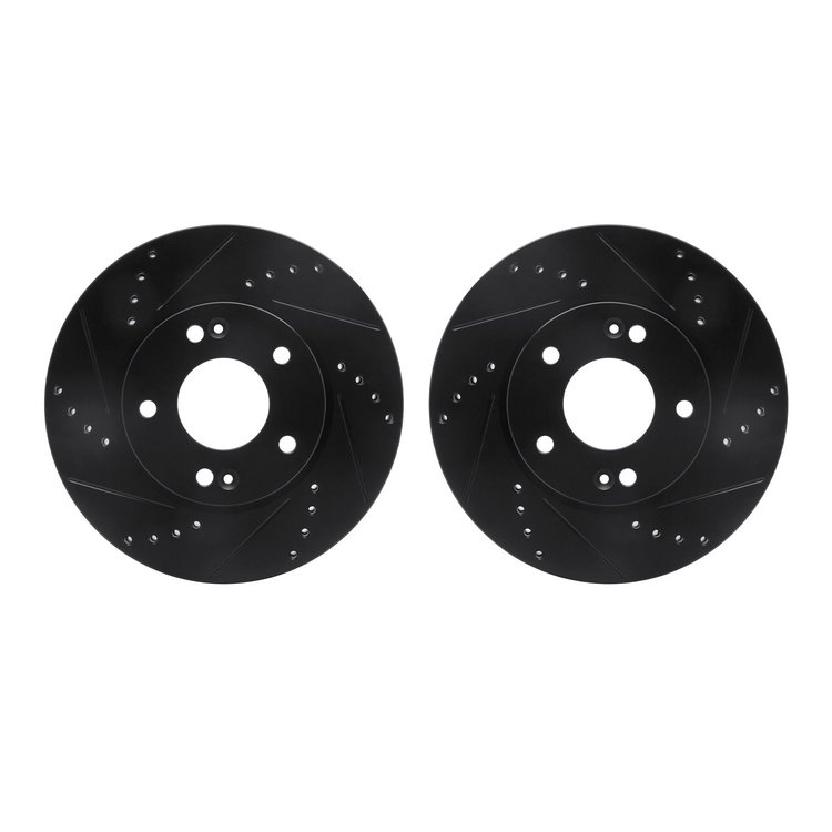 8002-03015 Drilled/Slotted Brake Rotors [Black], Fits Select Kia/Hyundai/Genesis, Position: Front