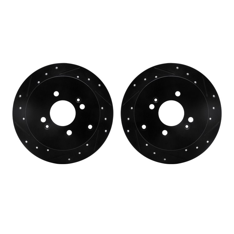 8002-03035 Drilled/Slotted Brake Rotors [Black], 2006-2012 Multiple Makes/Models, Position: Rear