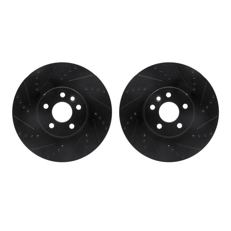 8002-11000 Drilled/Slotted Brake Rotors [Black], 2015-2019 Multiple Makes/Models, Position: Front
