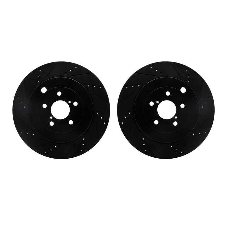 8002-13031 Drilled/Slotted Brake Rotors [Black], 2017-2020 Multiple Makes/Models, Position: Rear