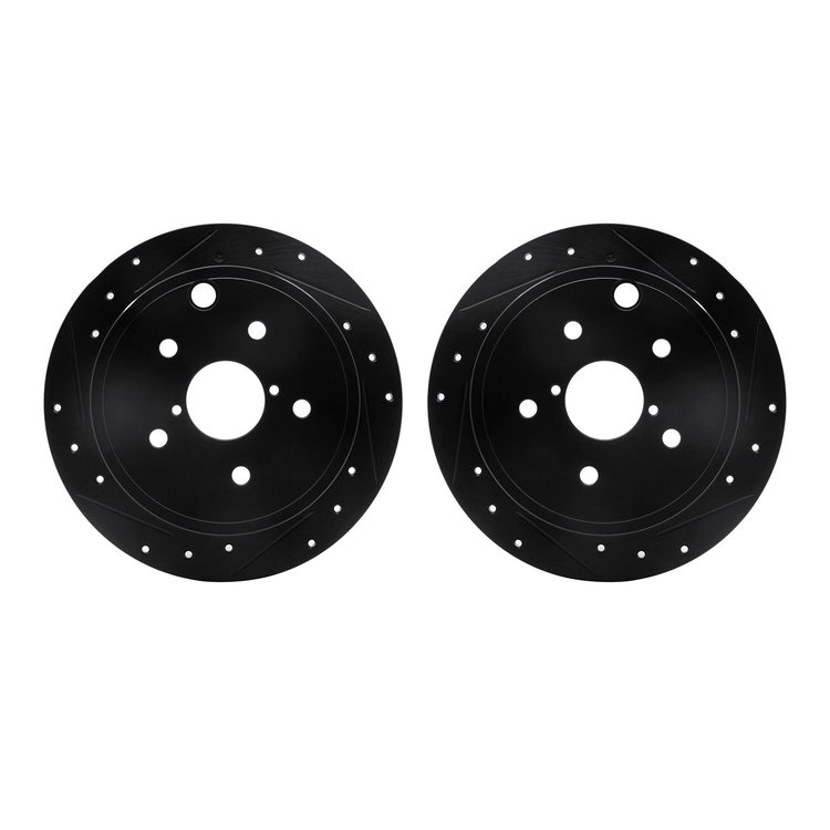 8002-13045 Drilled/Slotted Brake Rotors [Black], 2015-2021 Subaru, Position: Rear