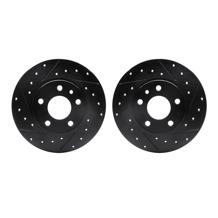 8002-16005 Drilled/Slotted Brake Rotors [Black], 1991-1995 Alfa Romeo, Position: Rear