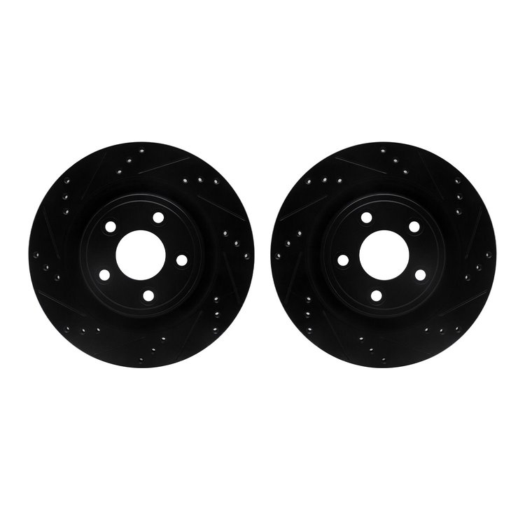 8002-20030 Drilled/Slotted Brake Rotors [Black], 2006-2008 Jaguar, Position: Rear