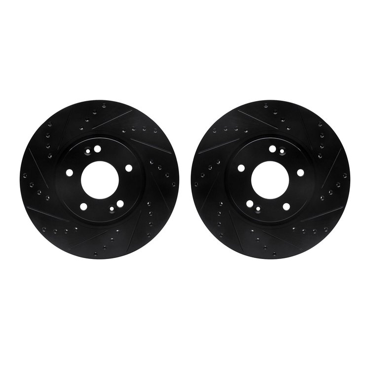 8002-21024 Drilled/Slotted Brake Rotors [Black], 2012-2016 Kia/Hyundai/Genesis, Position: Front
