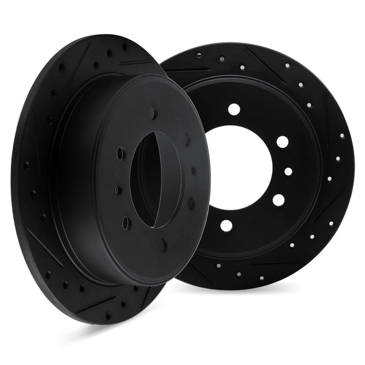 8002-23004 Drilled/Slotted Brake Rotors [Black], 1971-1983 Renault, Position: Front, Rear