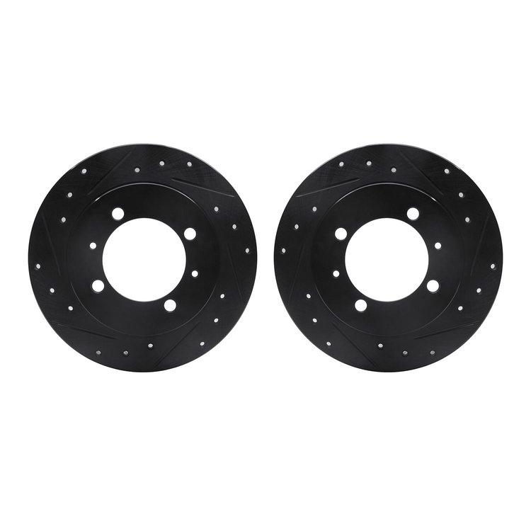 8002-27031 Drilled/Slotted Brake Rotors [Black], 2000-2004 Multiple Makes/Models, Position: Rear