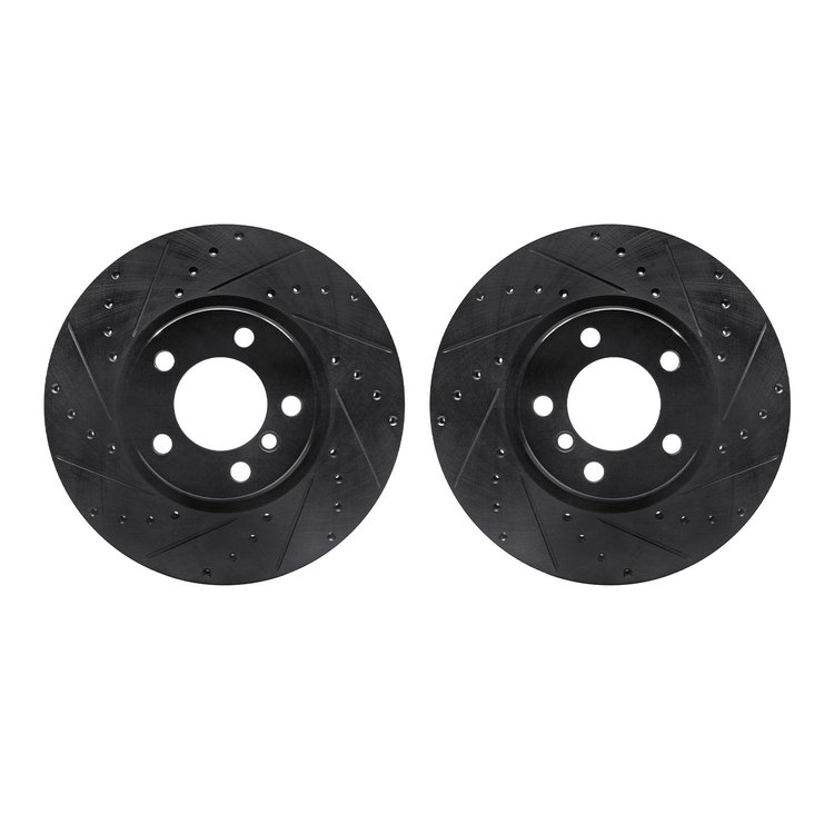 8002-31008 Drilled/Slotted Brake Rotors [Black], 2012-2018 BMW, Position: Front