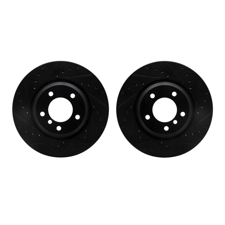 8002-31019 Drilled/Slotted Brake Rotors [Black], 2006-2012 BMW, Position: Front