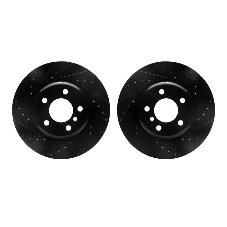 8002-31029 Drilled/Slotted Brake Rotors [Black], 2011-2016 BMW, Position: Front