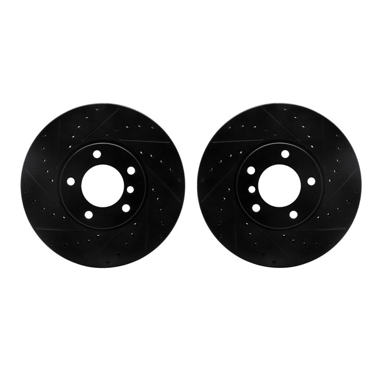 8002-31032 Drilled/Slotted Brake Rotors [Black], 2000-2003 BMW, Position: Front