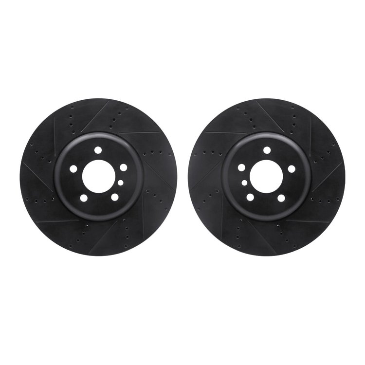 8002-31040 Drilled/Slotted Brake Rotors [Black], 2009-2017 BMW, Position: Front