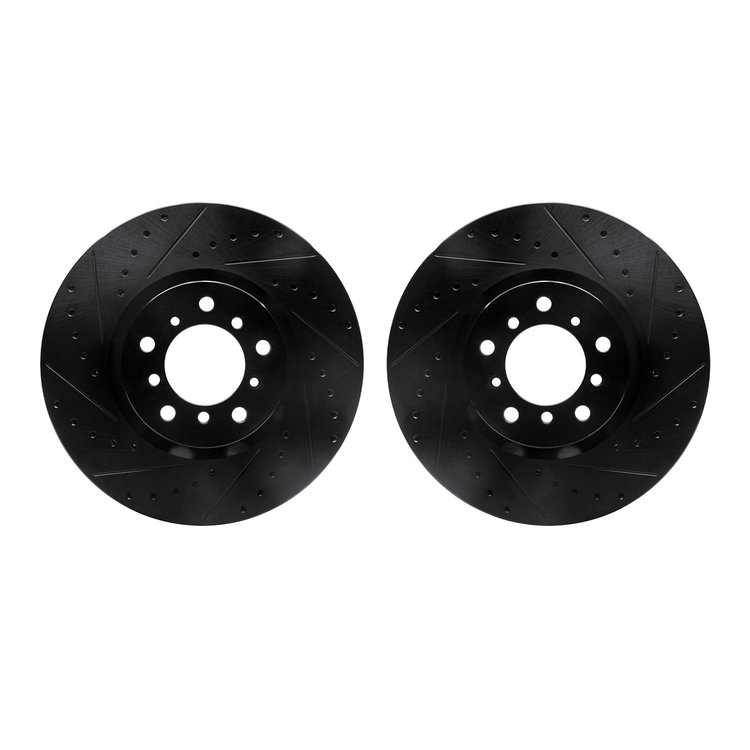 8002-31054 Drilled/Slotted Brake Rotors [Black], 2000-2003 BMW, Position: Front