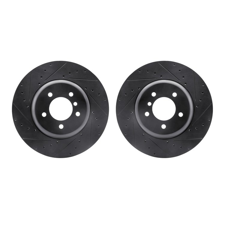 8002-31066 Drilled/Slotted Brake Rotors [Black], 2011-2016 BMW, Position: Front