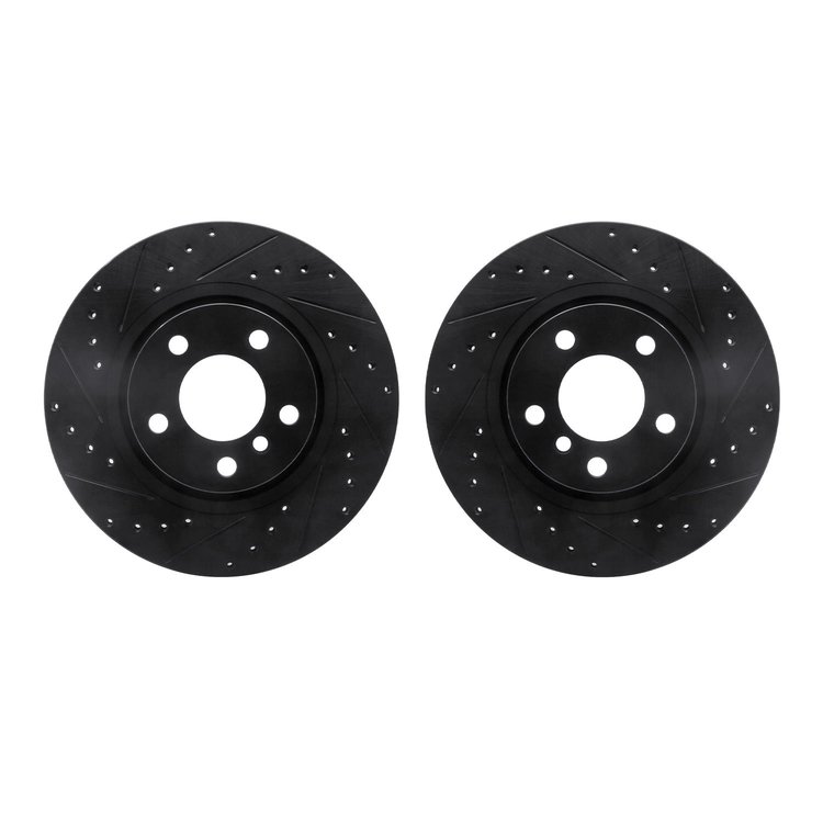 8002-31117 Drilled/Slotted Brake Rotors [Black], 2011-2018 BMW, Position: Rear