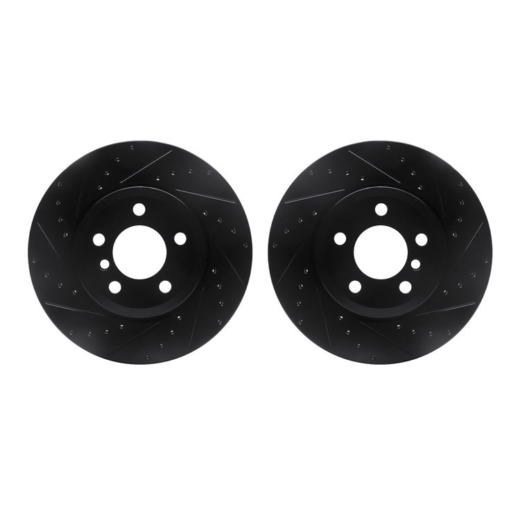 8002-31121 Drilled/Slotted Brake Rotors [Black], 2007-2019 BMW, Position: Rear