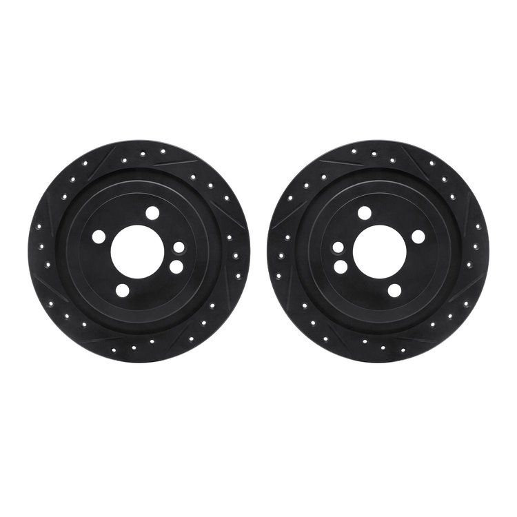 8002-32016 Drilled/Slotted Brake Rotors [Black], 2009-2014 Mini, Position: Rear