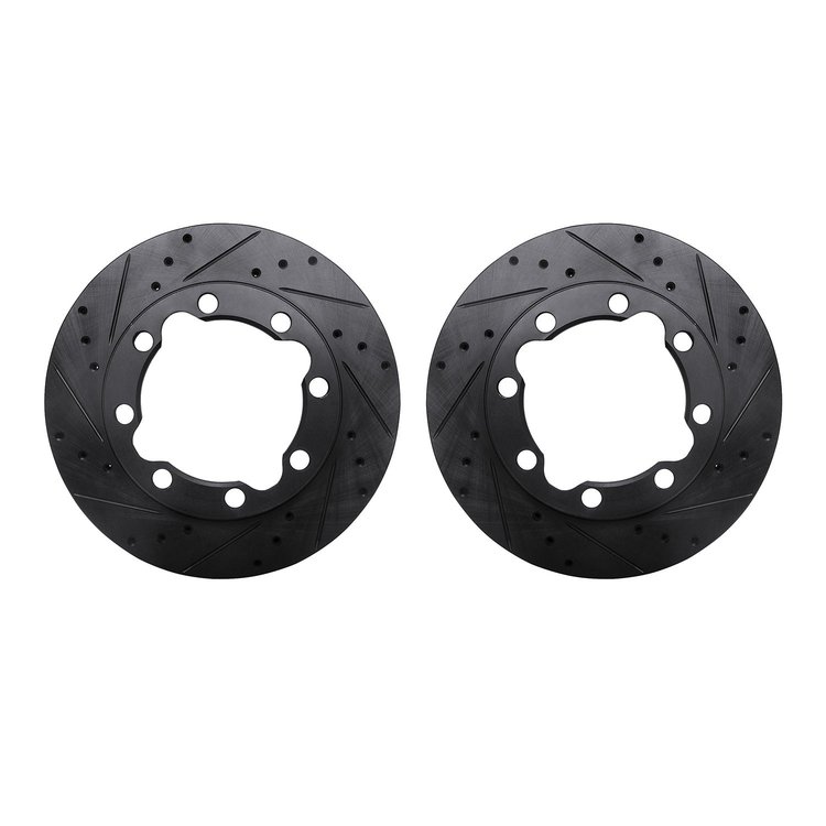 8002-40000 Drilled/Slotted Brake Rotors [Black], 1988-2000 Multiple Makes/Models, Position: Front
