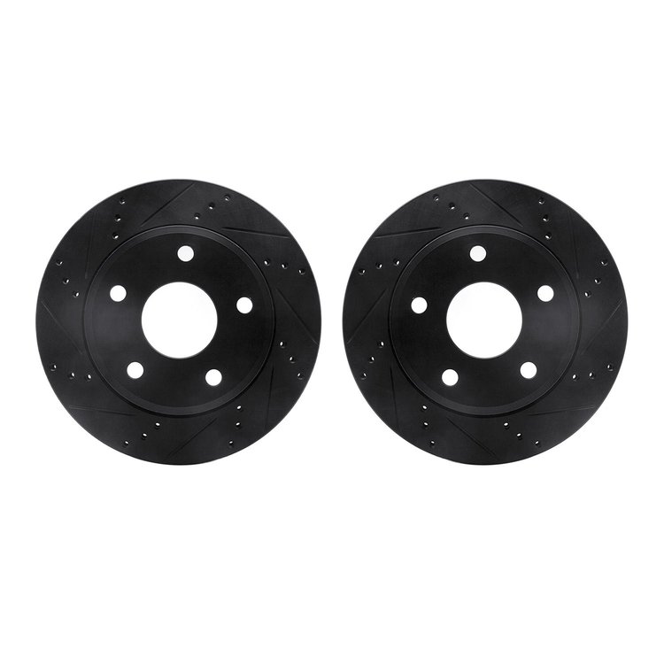 8002-40044 Drilled/Slotted Brake Rotors [Black], 2005-2010 Multiple Makes/Models, Position: Front