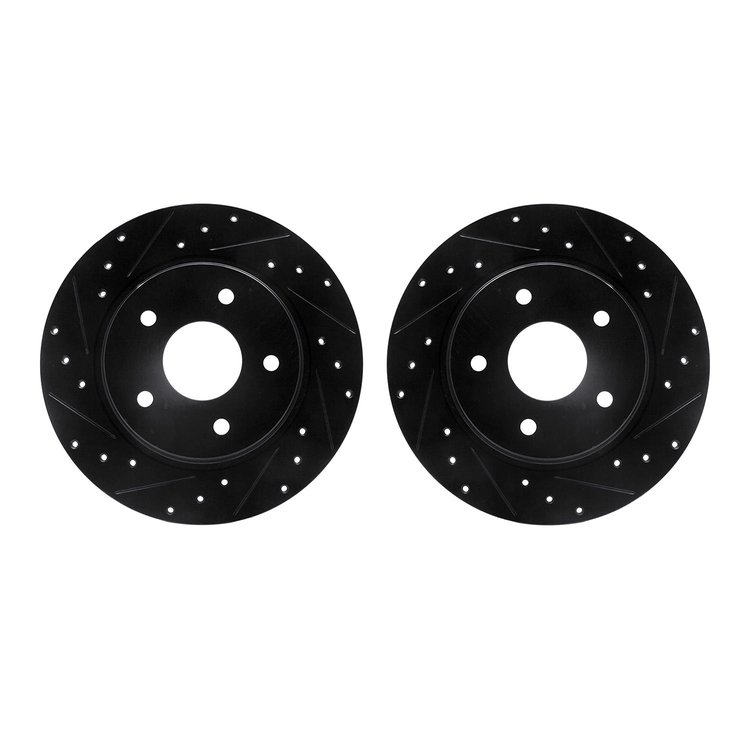 8002-40084 Drilled/Slotted Brake Rotors [Black], 2008-2016 Multiple Makes/Models, Position: Rear