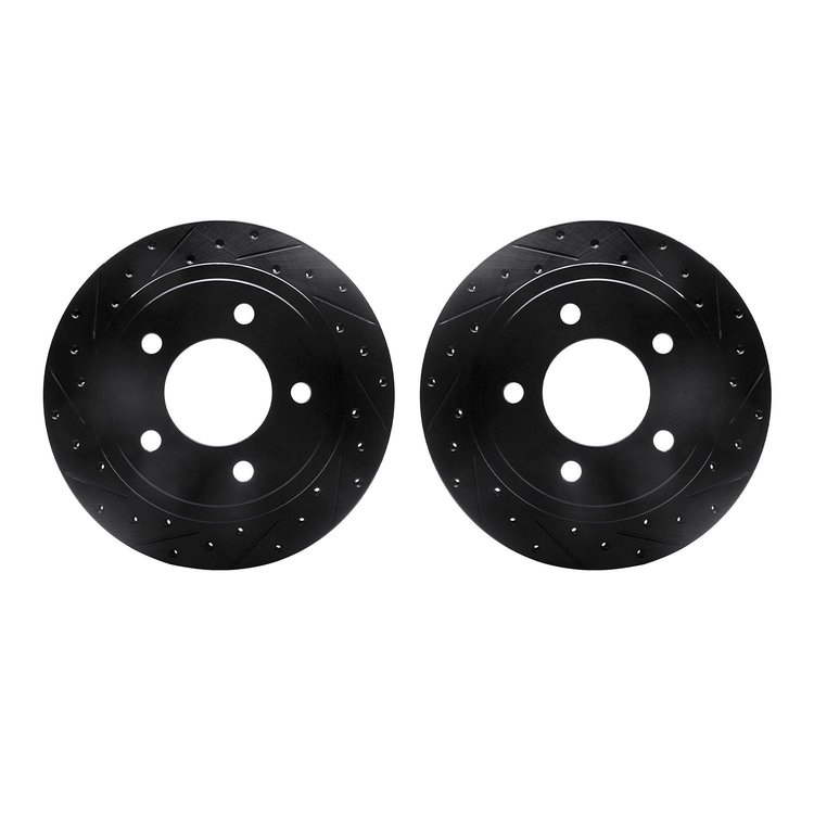 8002-40097 Drilled/Slotted Brake Rotors [Black], 2003-2003 Mopar, Position: Rear