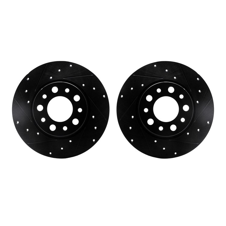 8002-42029 Drilled/Slotted Brake Rotors [Black], Fits Select Mopar, Position: Rear