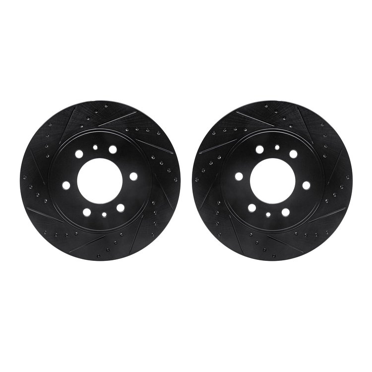 8002-54091 Drilled/Slotted Brake Rotors [Black], 2009-2009 Ford/Lincoln/Mercury/Mazda, Position: Front