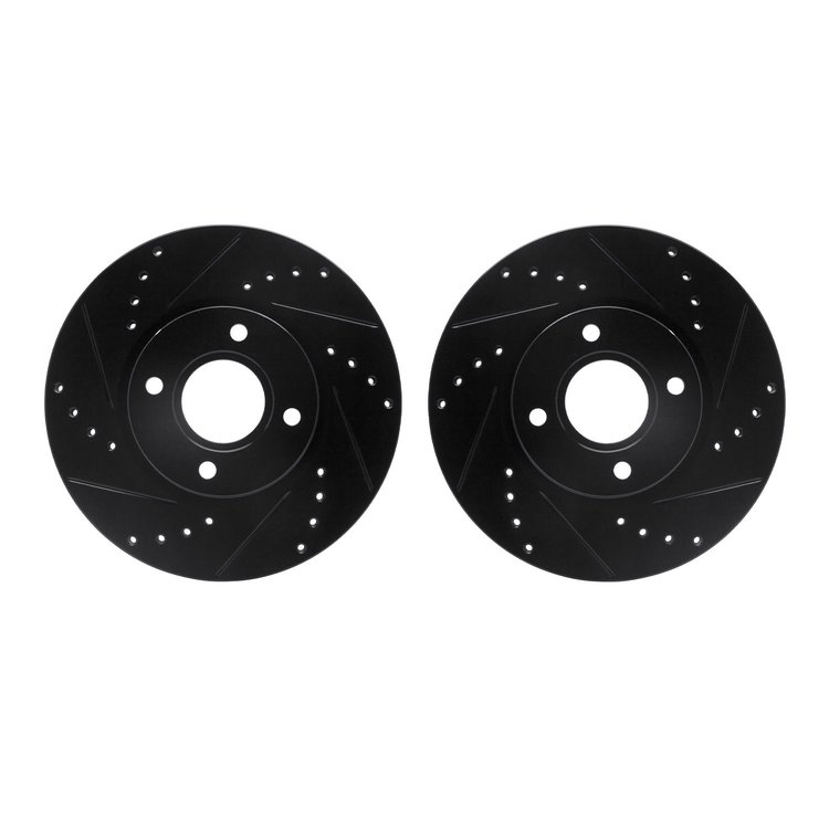 8002-54133 Drilled/Slotted Brake Rotors [Black], 2014-2019 Ford/Lincoln/Mercury/Mazda, Position: Front