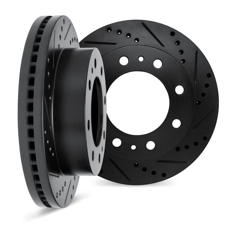 8002-54191 Drilled/Slotted Brake Rotors [Black], Fits Select Ford/Lincoln/Mercury/Mazda, Position: Rear
