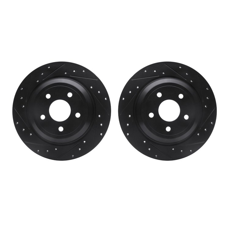 8002-54230 Drilled/Slotted Brake Rotors [Black], Fits Select Ford/Lincoln/Mercury/Mazda, Position: Rear
