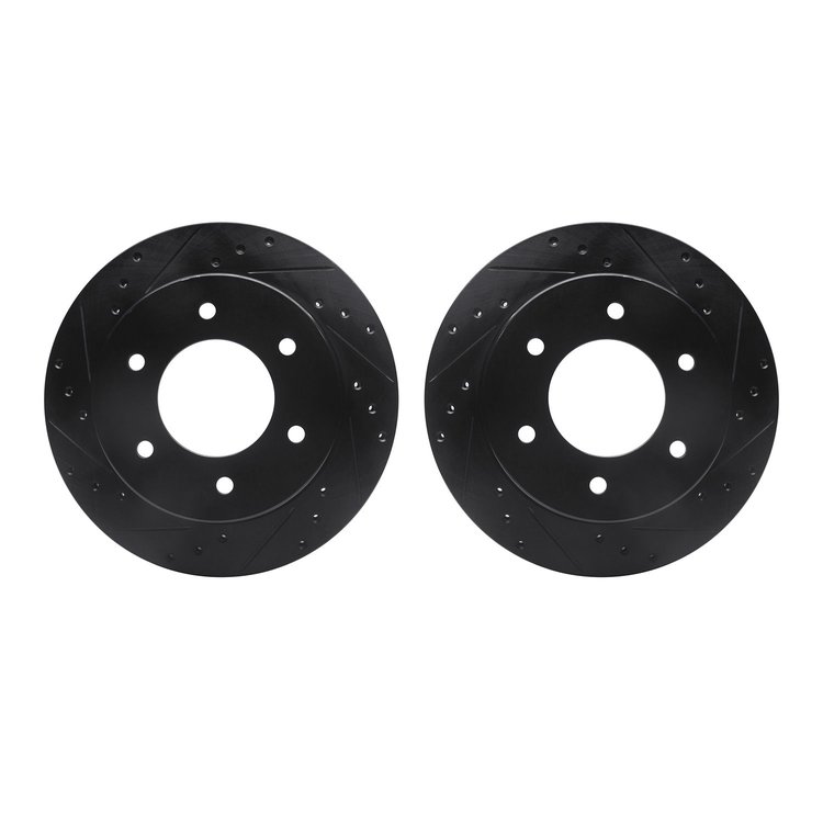 8002-54245 Drilled/Slotted Brake Rotors [Black], Fits Select Ford/Lincoln/Mercury/Mazda, Position: Rear