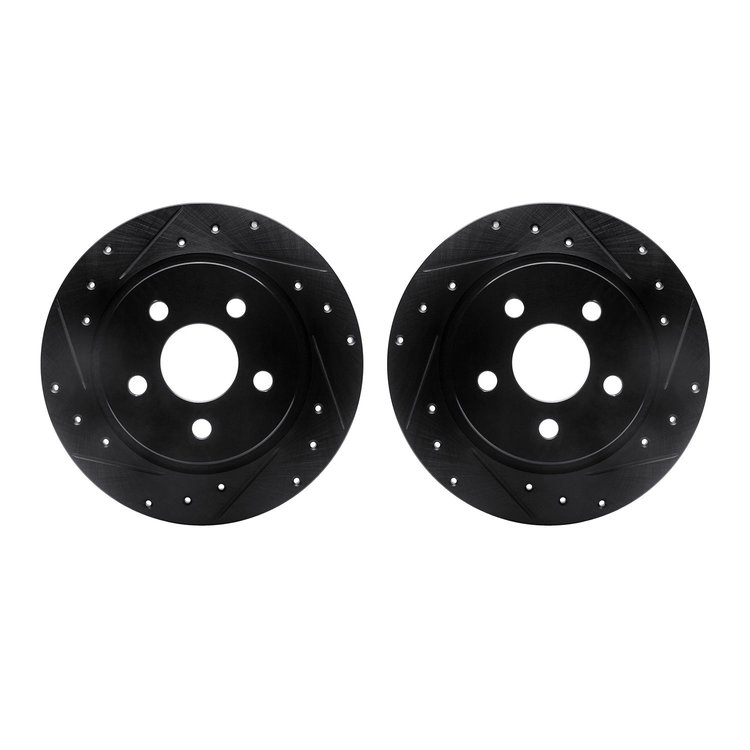8002-54250 Drilled/Slotted Brake Rotors [Black], Fits Select Ford/Lincoln/Mercury/Mazda, Position: Rear