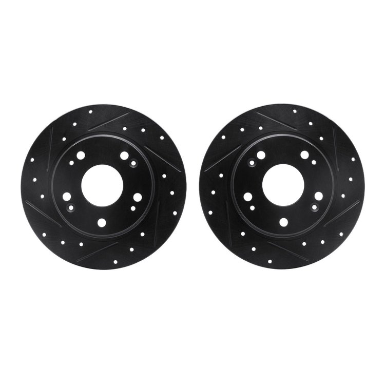 8002-59062 Drilled/Slotted Brake Rotors [Black], 2011-2015 Acura/Honda, Position: Rear