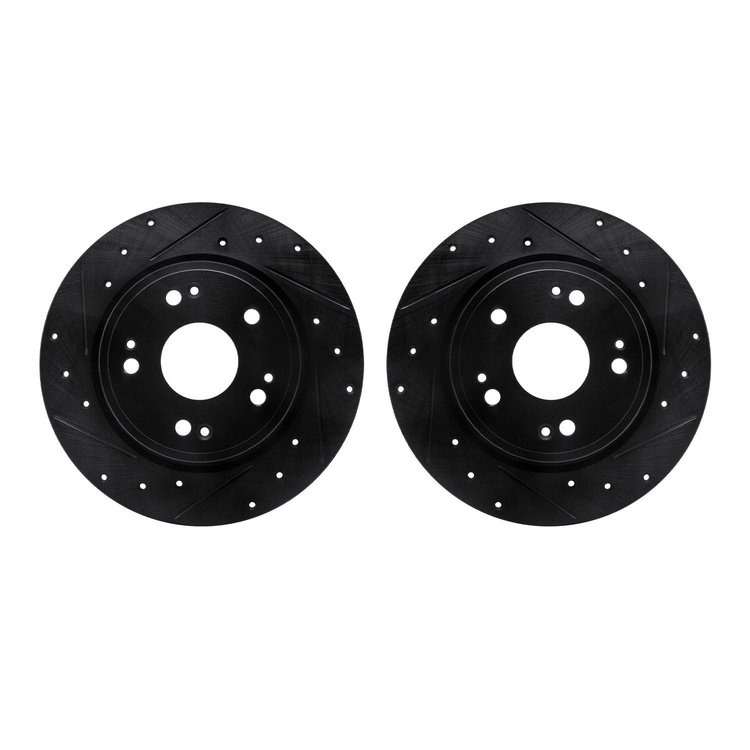 8002-59063 Drilled/Slotted Brake Rotors [Black], 2016-2016 Acura/Honda, Position: Rear