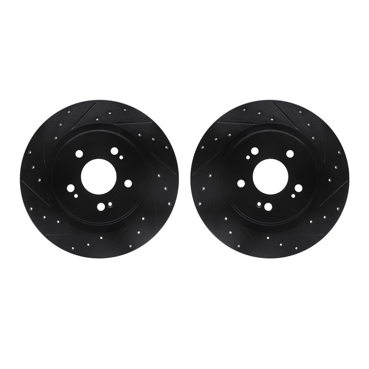 8002-59066 Drilled/Slotted Brake Rotors [Black], Fits Select Acura/Honda, Position: Rear