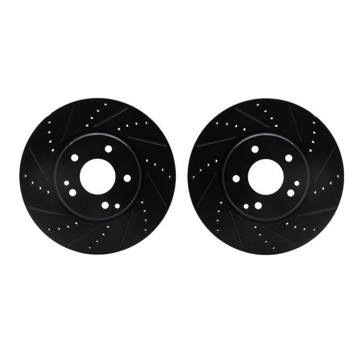 8002-63000 Drilled/Slotted Brake Rotors [Black], 1996-2011 Multiple Makes/Models, Position: Front