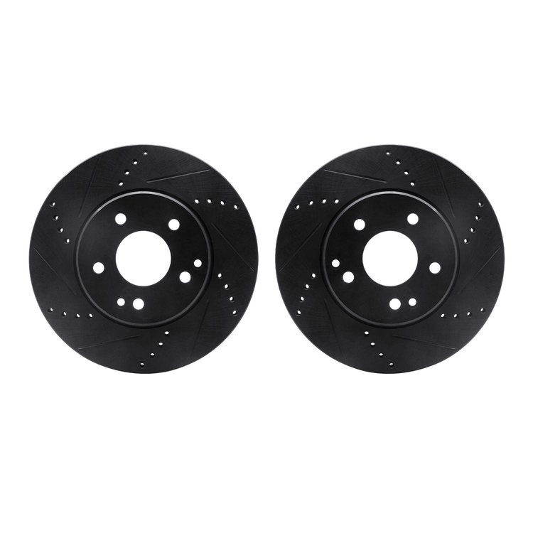 8002-63030 Drilled/Slotted Brake Rotors [Black], 1996-2015 Mercedes-Benz, Position: Front