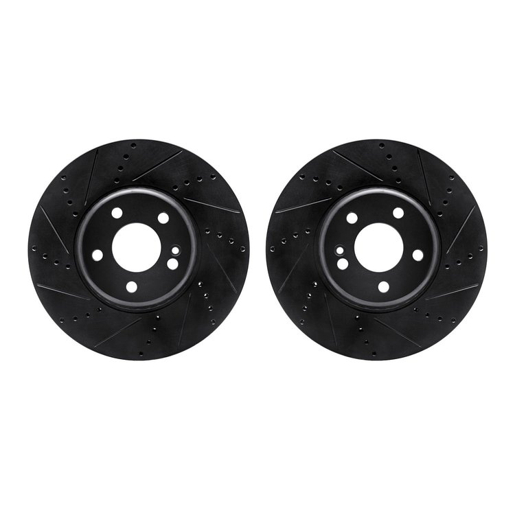 8002-63034 Drilled/Slotted Brake Rotors [Black], Fits Select Mercedes-Benz, Position: Front