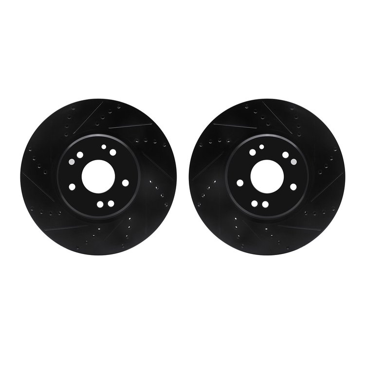 8002-63059 Drilled/Slotted Brake Rotors [Black], 1994-2002 Mercedes-Benz, Position: Front