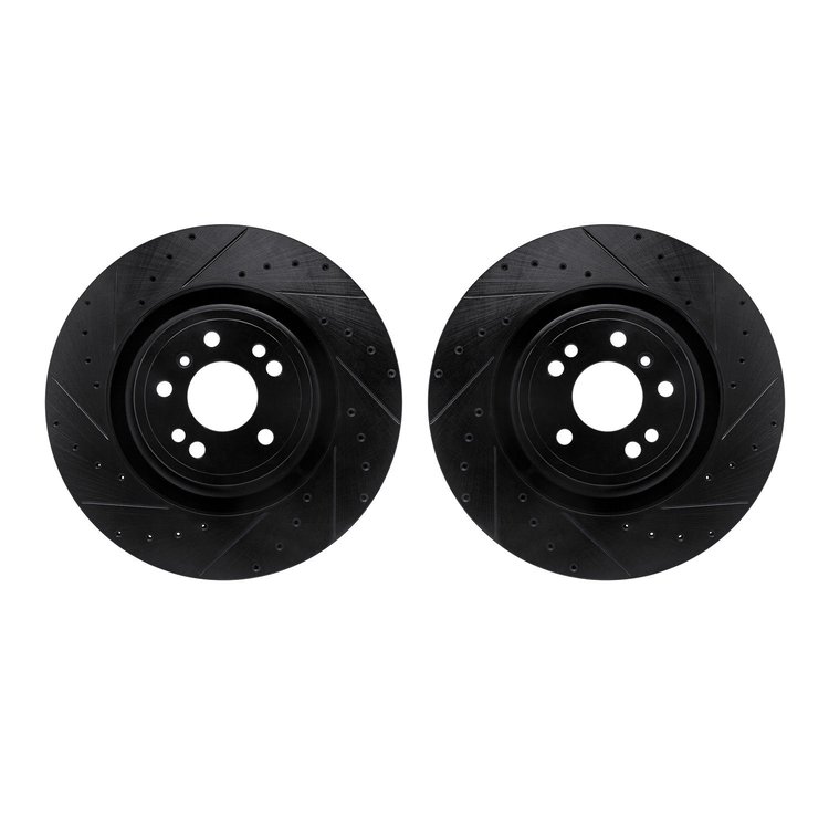 8002-63065 Drilled/Slotted Brake Rotors [Black], 2013-2019 Mercedes-Benz, Position: Front