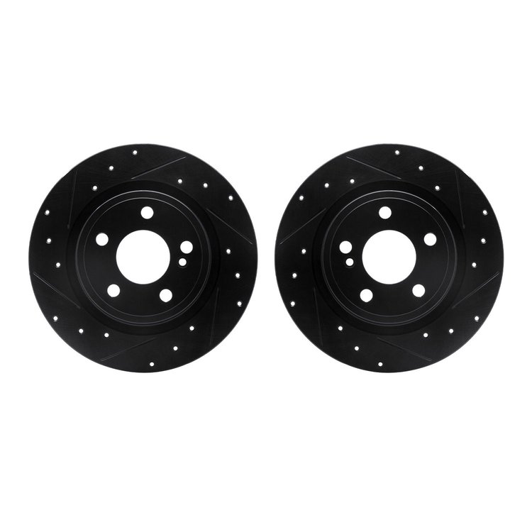 8002-63085 Drilled/Slotted Brake Rotors [Black], 2014-2020 Multiple Makes/Models, Position: Rear