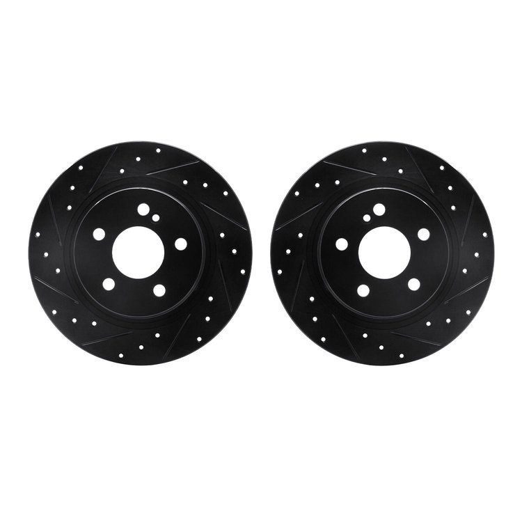 8002-63097 Drilled/Slotted Brake Rotors [Black], 2008-2015 Mercedes-Benz, Position: Rear