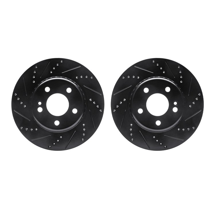 8002-63102 Drilled/Slotted Brake Rotors [Black], Fits Select Mercedes-Benz, Position: Rear